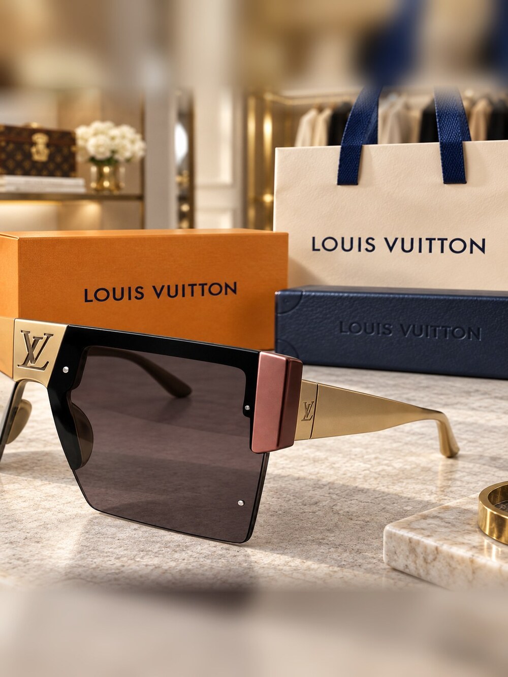 Louis Vuitton Square Shield Sunglasses - Picture 4 of 6